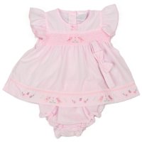 K14229: Baby Girls Dress, Pant & Headband Set (NB-6 Months)